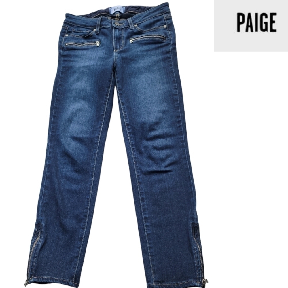 PAIGE Jane Zip Crop Blue Jeans Women's Size 27